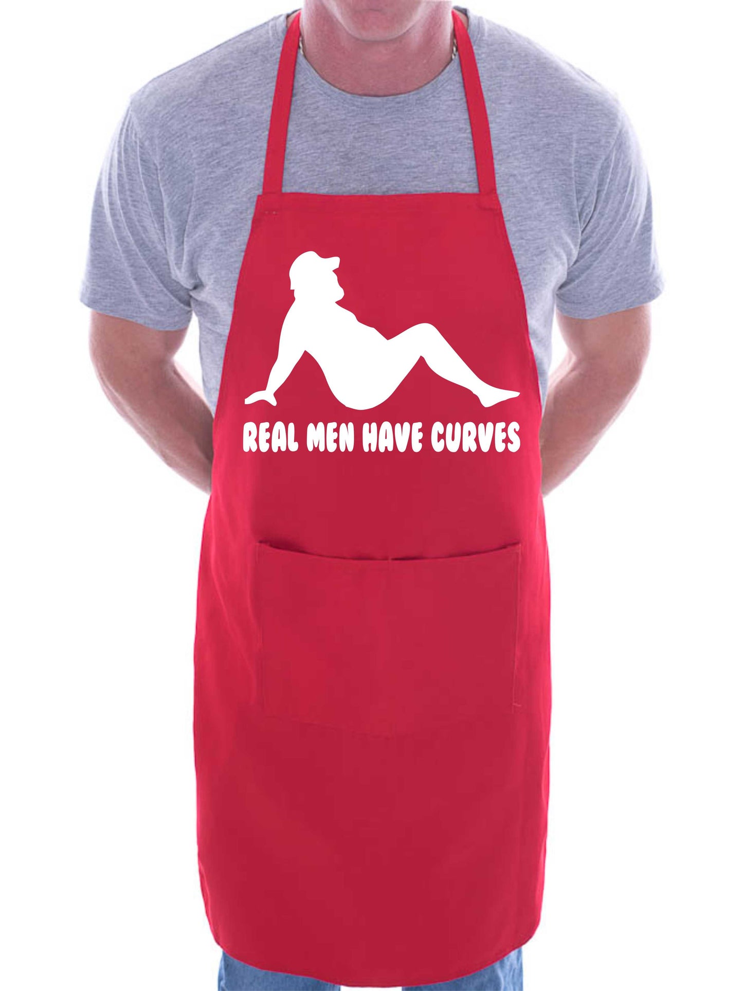 Real Men Have Curves Funny Slogan Unisex BBQ Cooking Apron