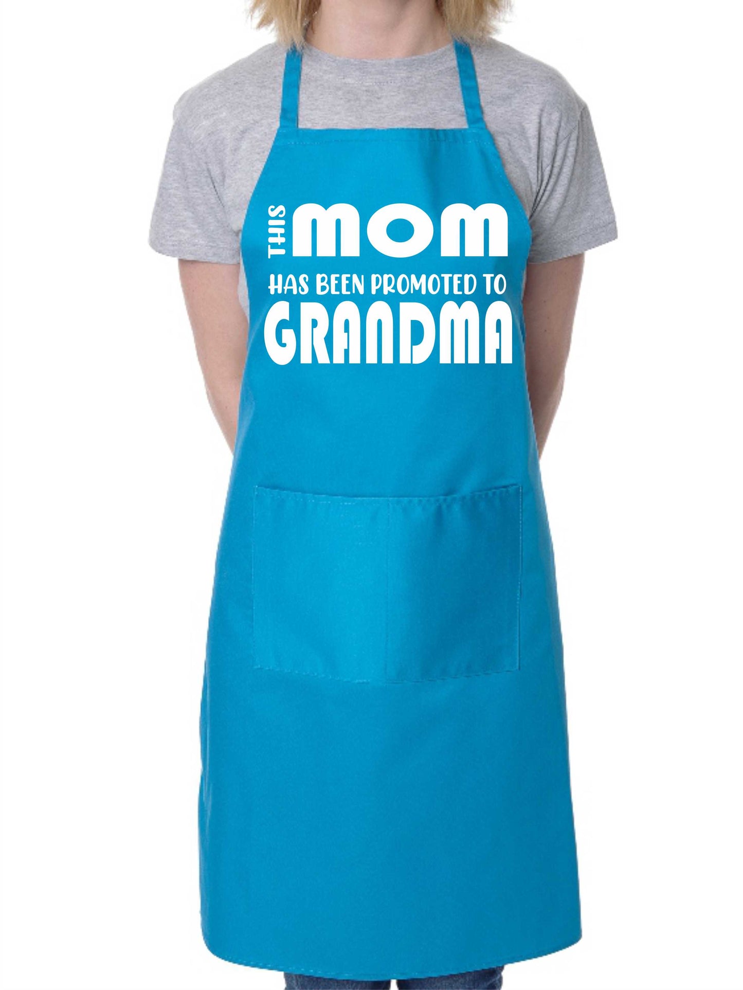 This Mom has been Promoted To Grandma Nan Funny Apron Baking Cooking Apron