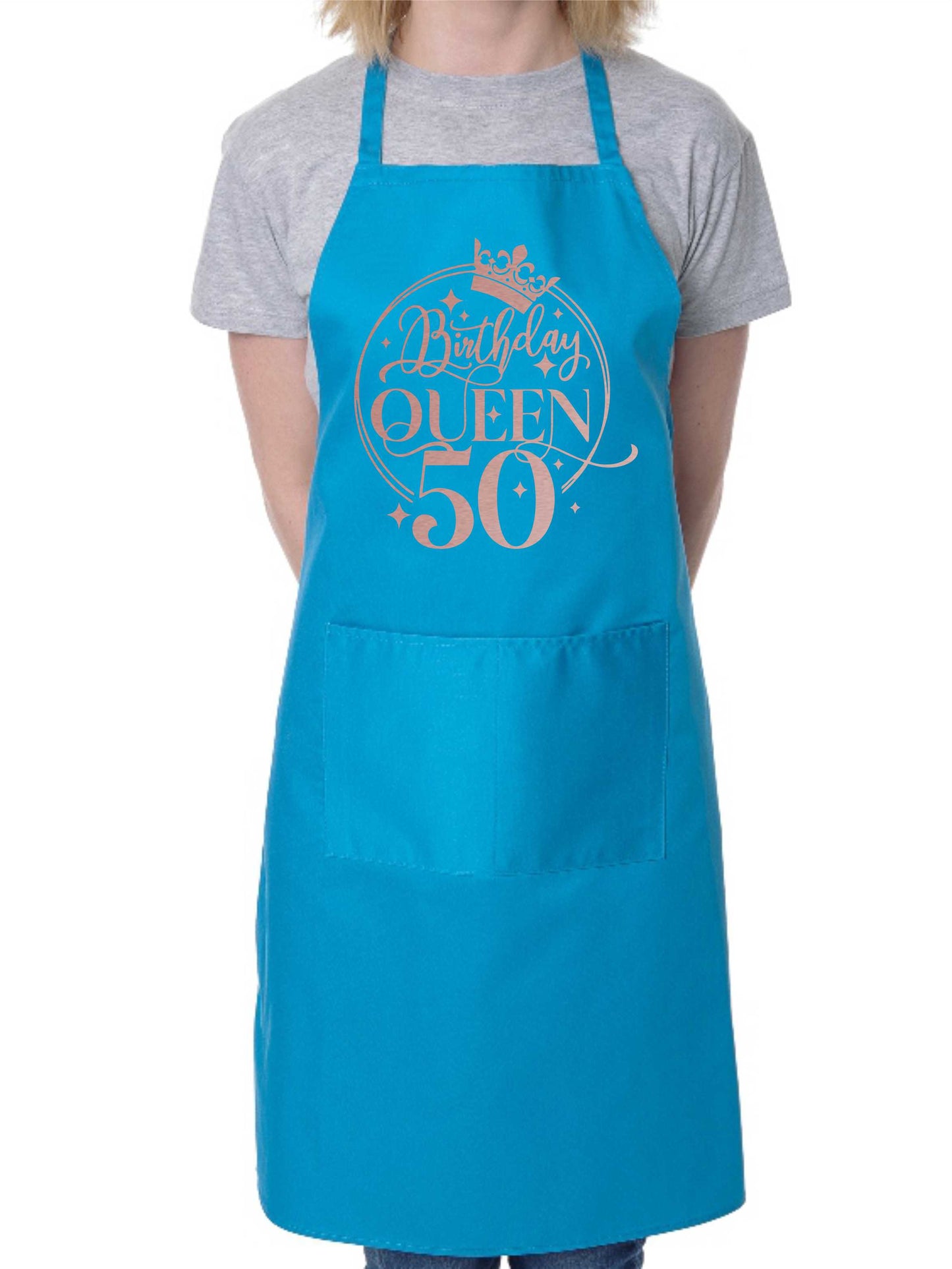 Birthday Queen 50 Ladies Apron 50th Birthday Gift Funny Apron In Rose Gold Design Cooking Apron