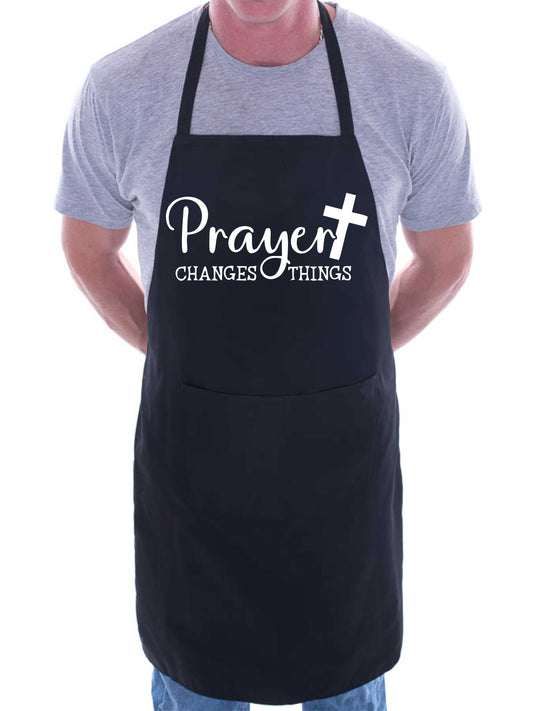 Prayer Changes Things Apron Religious Church Fete Worship BBQ