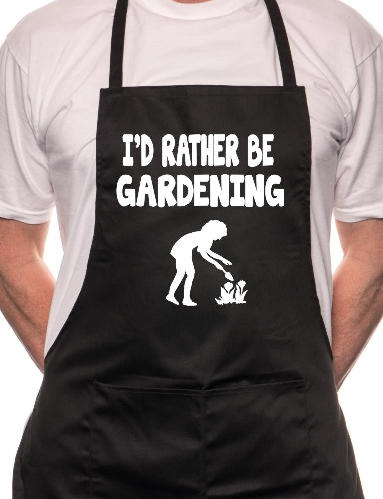 Adult I'd Rather Be Gardening BBQ Cooking Funny Novelty Apron
