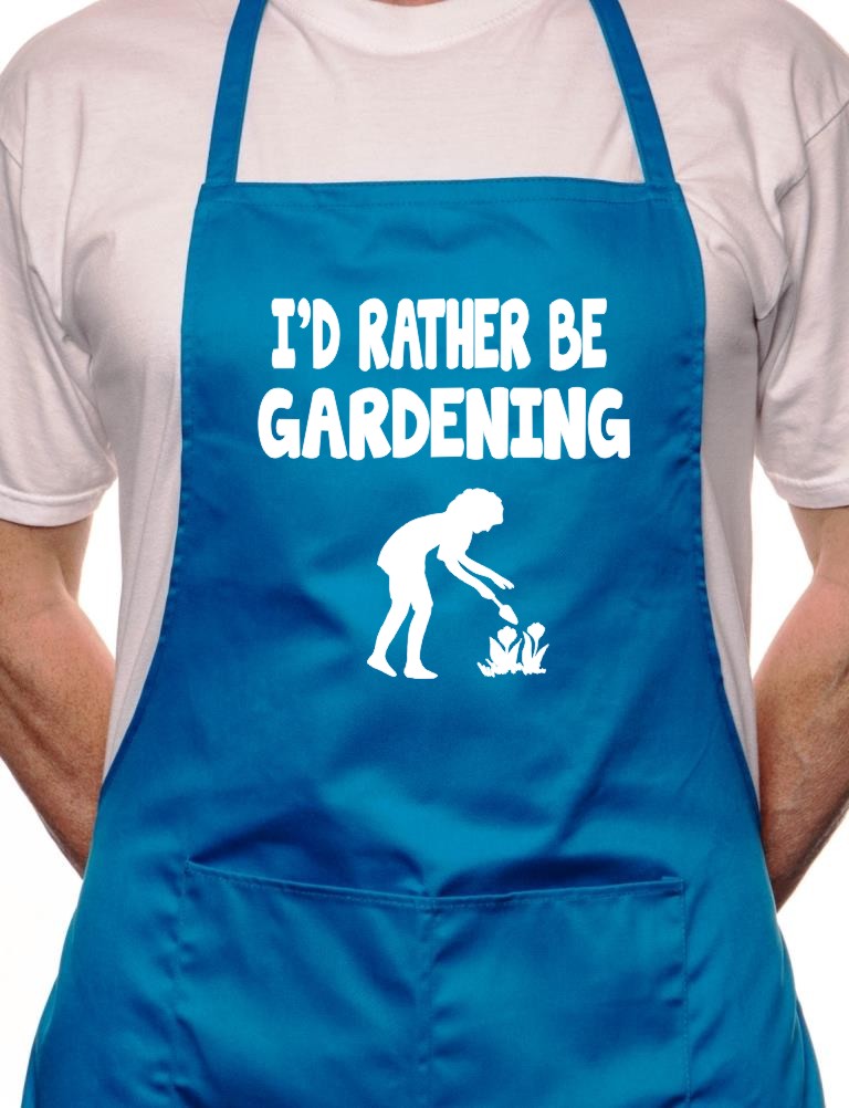 Adult I'd Rather Be Gardening BBQ Cooking Funny Novelty Apron