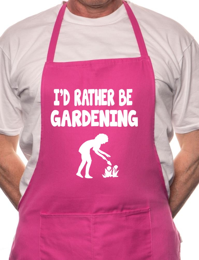 Adult I'd Rather Be Gardening BBQ Cooking Funny Novelty Apron