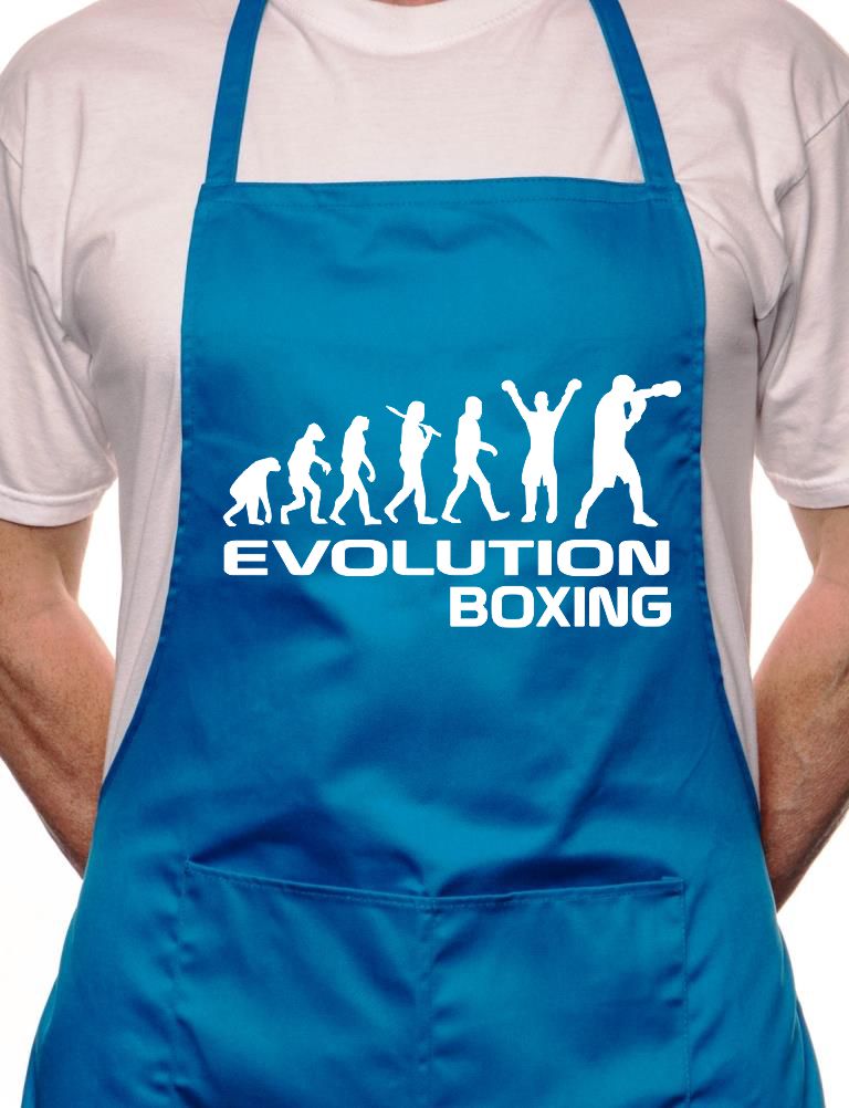 Adult Evolution Of Boxing Boxer BBQ Cooking Funny Novelty Apron