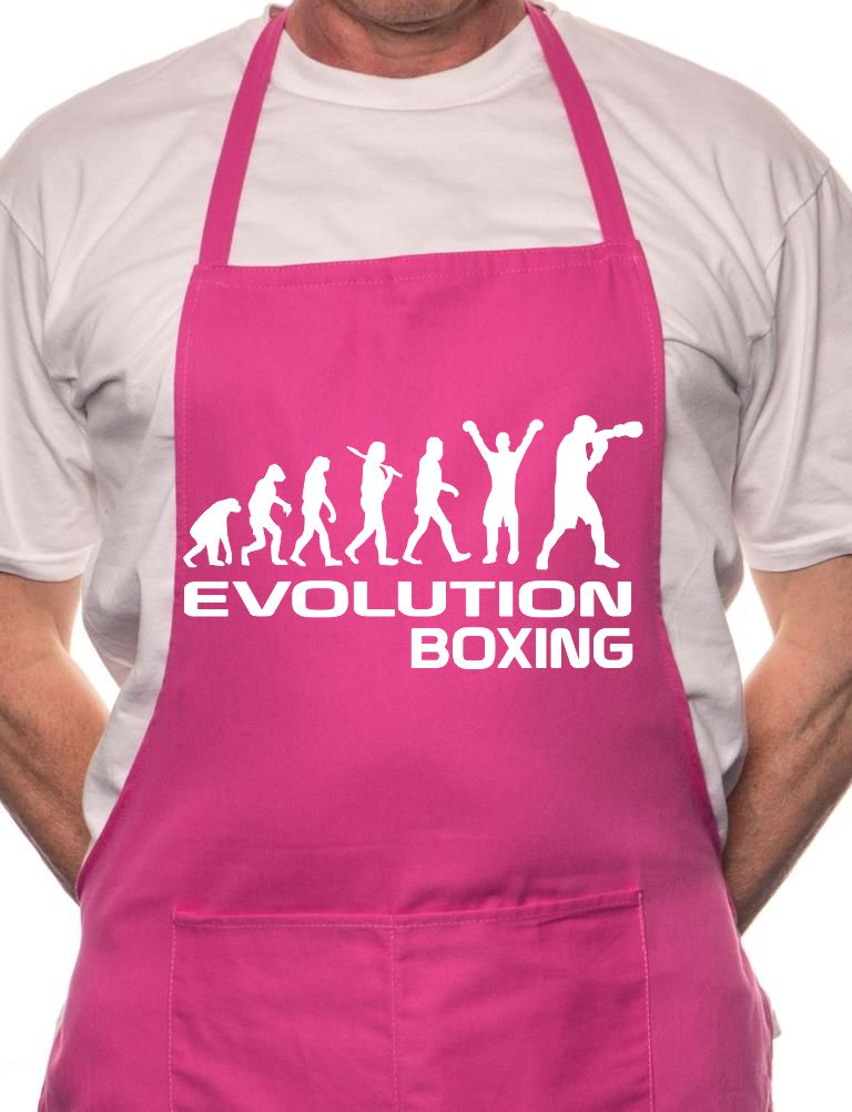 Adult Evolution Of Boxing Boxer BBQ Cooking Funny Novelty Apron