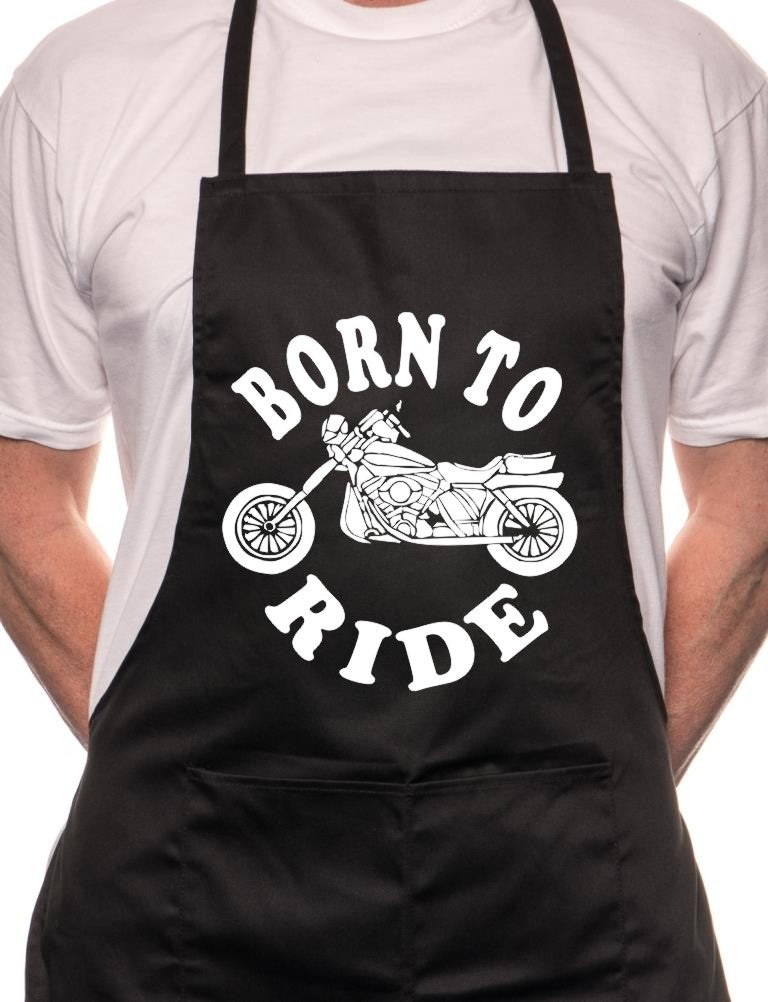 Adult Born To Ride Motorbike BBQ Cooking Funny Novelty Apron