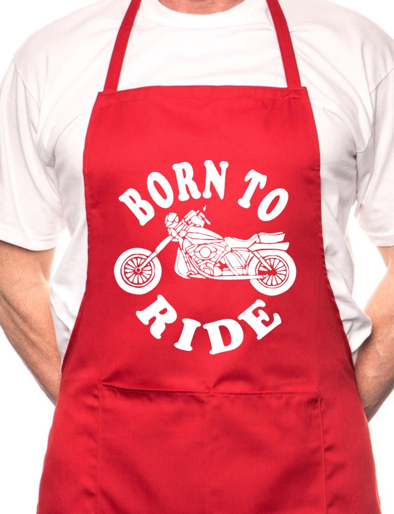 Adult Born To Ride Motorbike BBQ Cooking Funny Novelty Apron