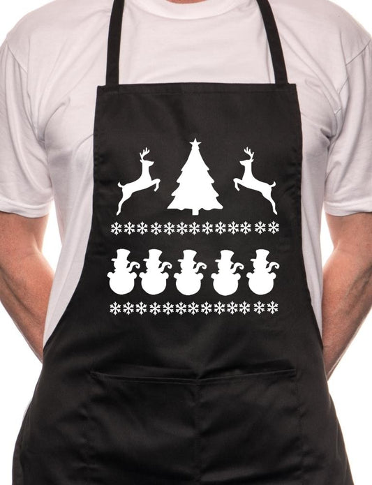 Christmas Reindeer Santa BBQ Cooking Apron