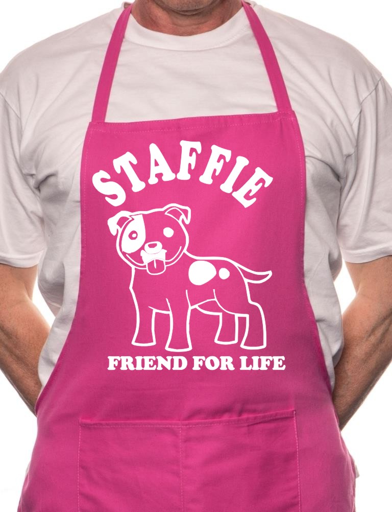 Adult Staffie Dog Lover BBQ Cooking Funny Novelty Apron