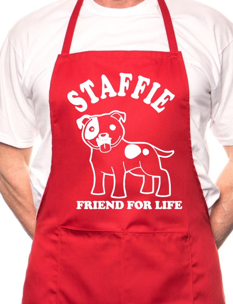 Adult Staffie Dog Lover BBQ Cooking Funny Novelty Apron