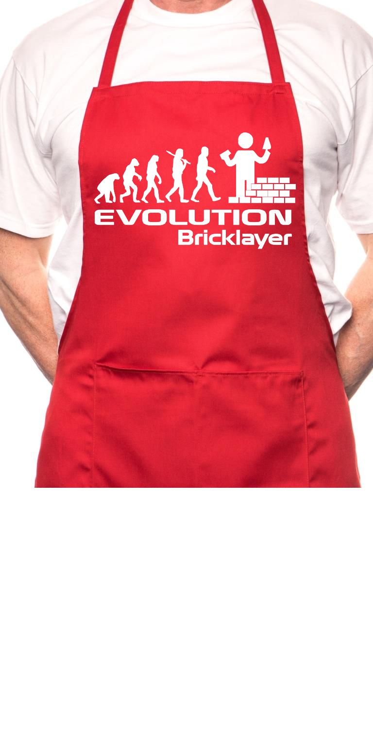 Adult Evolution Of Bricklayer Brickie BBQ Cooking Funny Novelty Apron