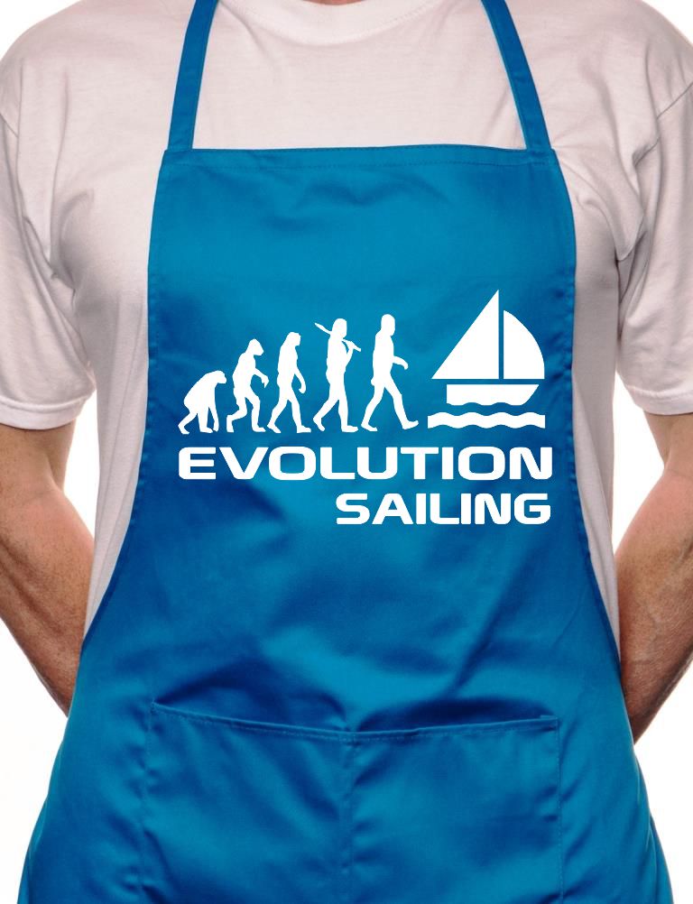 Adult Evolution Of Sailing Gift BBQ Cooking Funny Novelty Apron