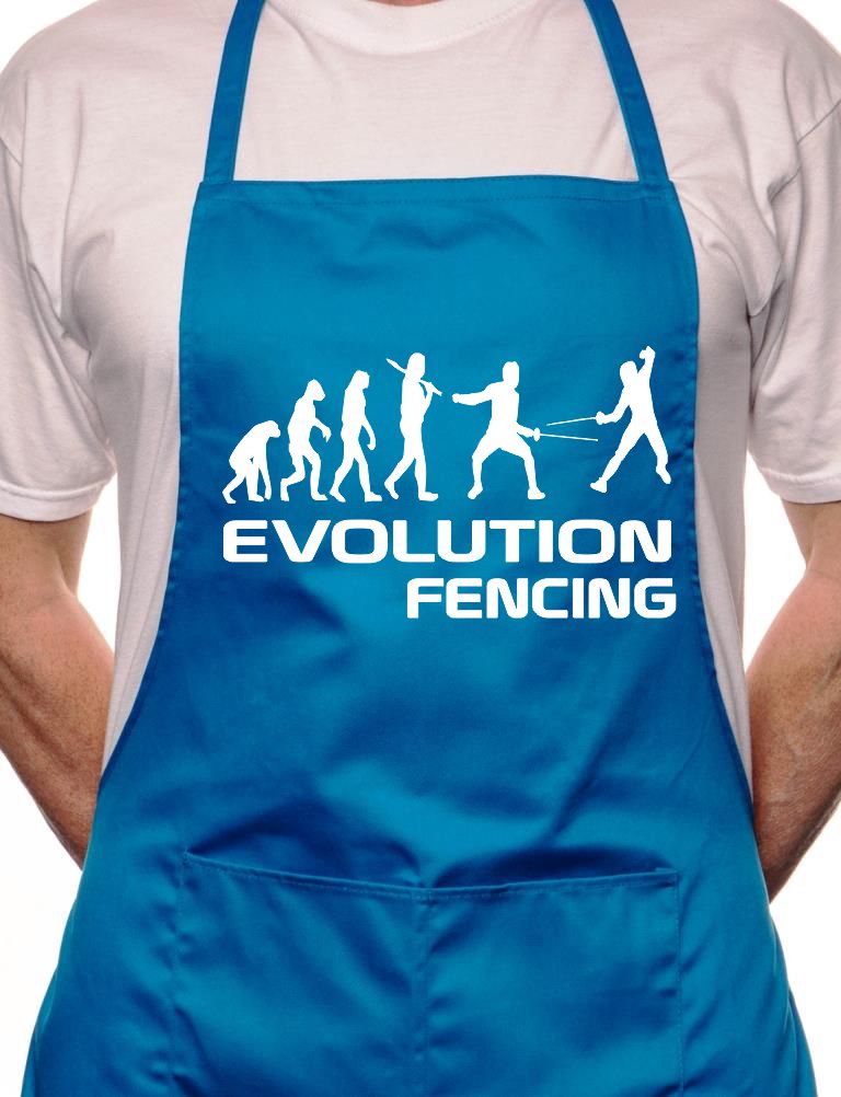 Adult Evolution Of Fencing BBQ Cooking Funny Novelty Apron
