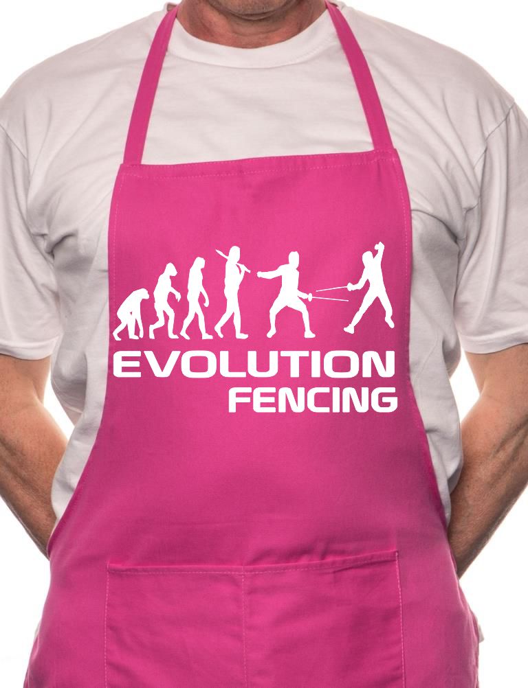 Adult Evolution Of Fencing BBQ Cooking Funny Novelty Apron