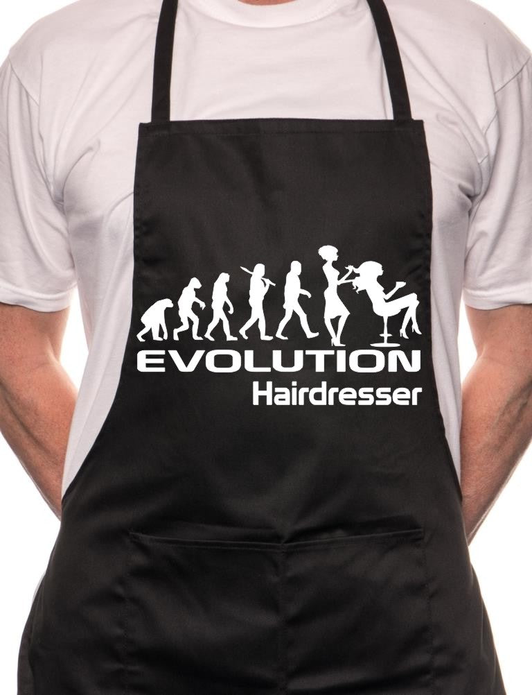 Adult Evolution Of A Hairdresser BBQ Cooking Funny Novelty Apron