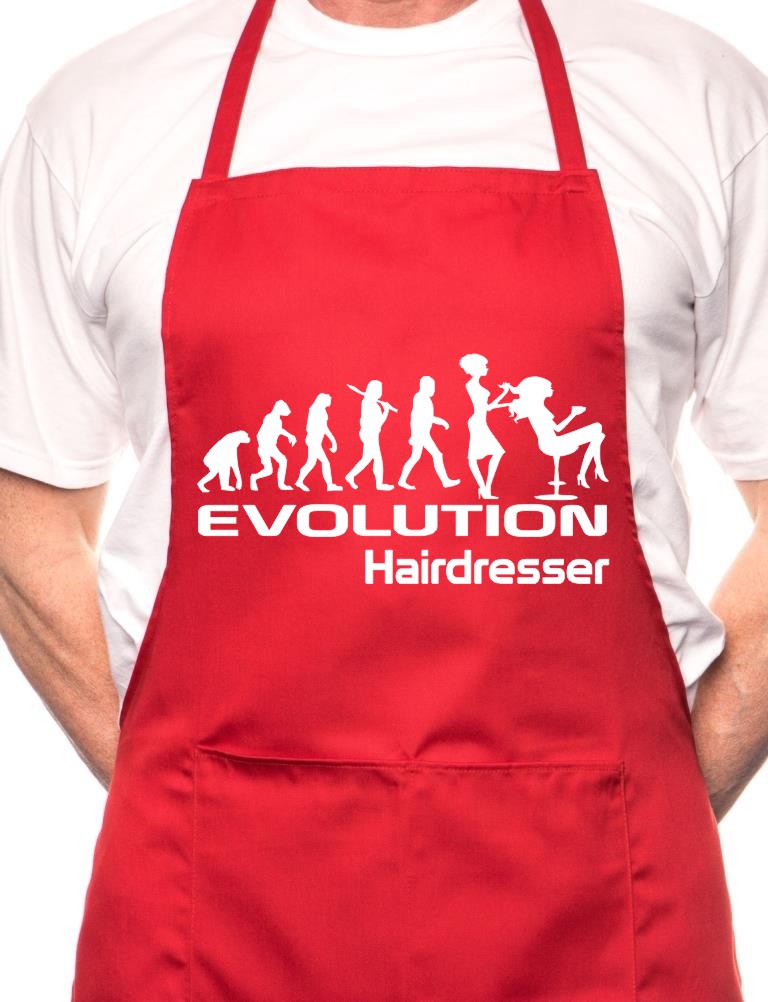 Adult Evolution Of A Hairdresser BBQ Cooking Funny Novelty Apron