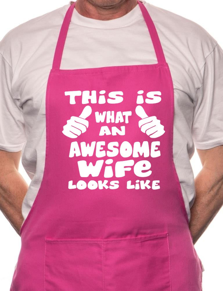 Adult This is What Awesome Wife BBQ Cooking Funny Novelty Apron
