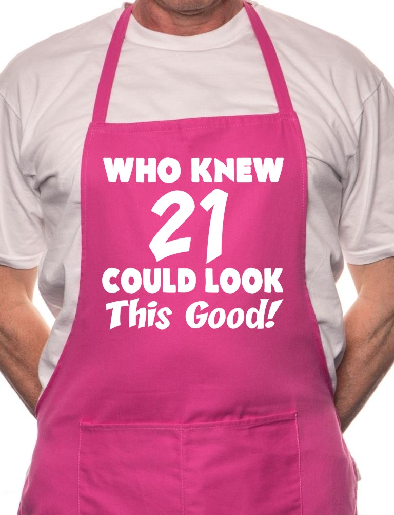 21st Birthday Who Knew 21 BBQ Cooking Apron Pink