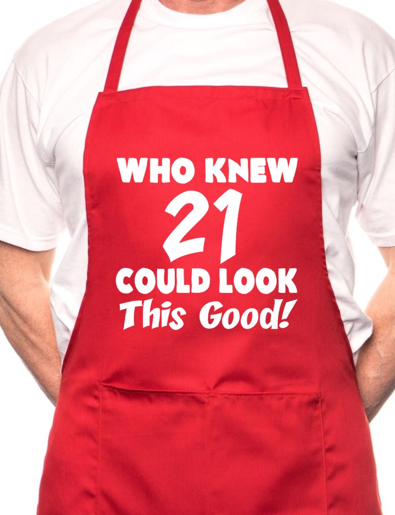21st Birthday Who Knew 21 BBQ Cooking Apron Pink
