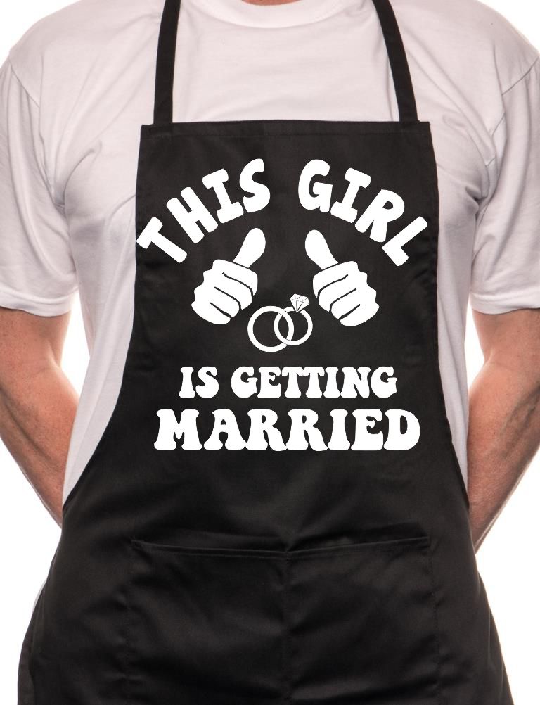 Adult This Girl Is Getting Married BBQ Cooking Funny Novelty Apron