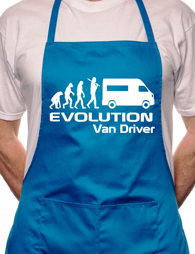 Adult Evolution Of Van Driver BBQ Cooking Funny Novelty Apron