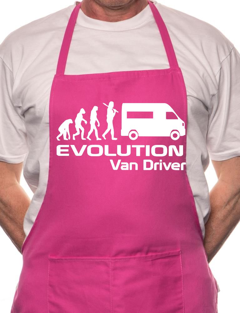 Adult Evolution Of Van Driver BBQ Cooking Funny Novelty Apron