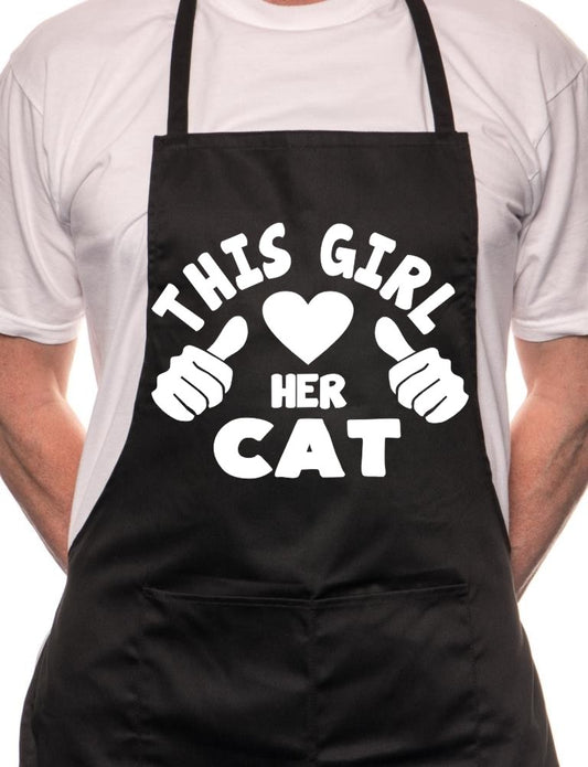 This Girl Loves Her Cat BBQ Cooking Apron
