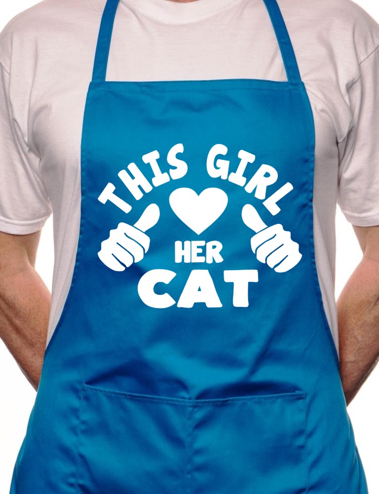 This Girl Loves Her Cat BBQ Cooking Apron
