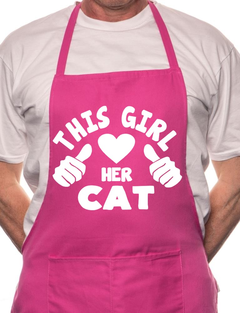 This Girl Loves Her Cat BBQ Cooking Apron