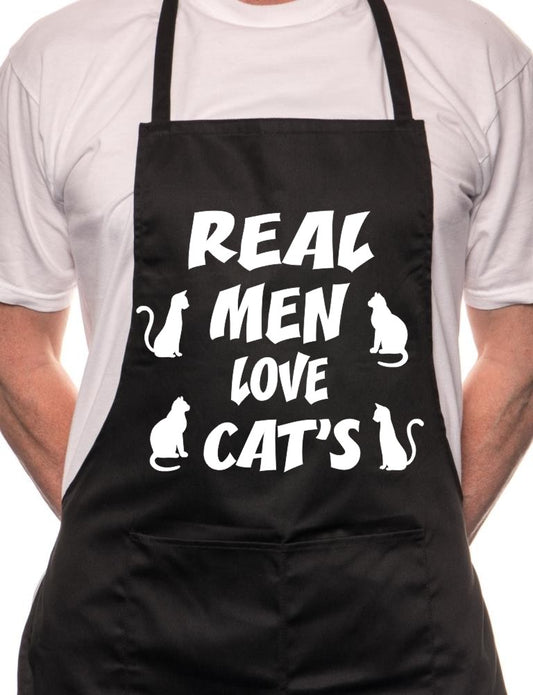Real Men Love Cats BBQ Cooking Apron
