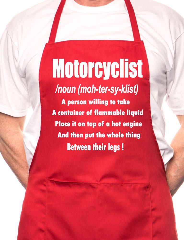 Motorcyclist Definition Of BBQ Cooking Apron