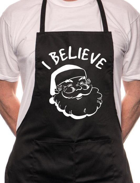 I Believe In Santa Claus Father Christmas BBQ Cooking Apron