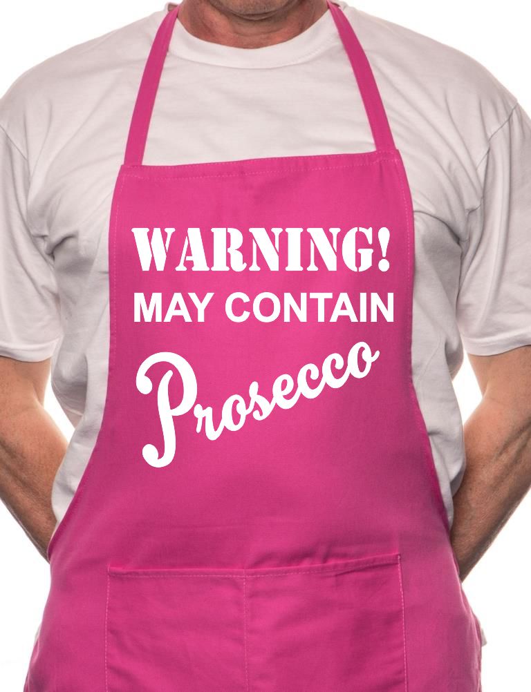 Warning Contains Prosecco BBQ Cooking Funny Novelty Apron