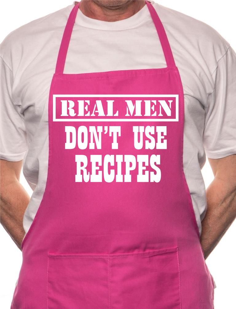 Real Men No Recipes Funny Father Day BBQ Cooking Novelty Apron