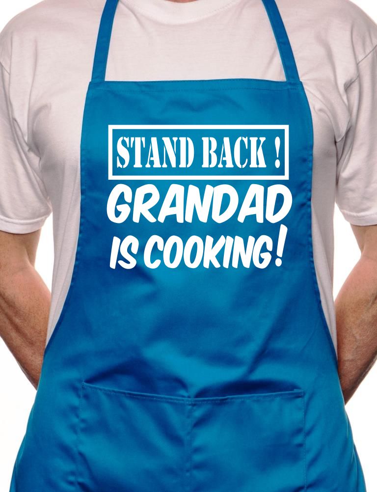 Stand Back Grandad Is Cooking Fathers Day BBQ Cooking Novelty Apron