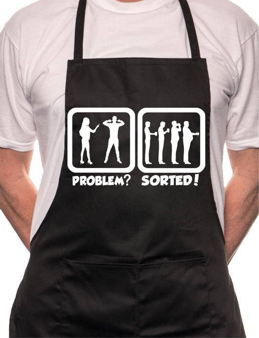 Problem Sorted Gone To Pub Drinking BBQ Cooking Novelty Apron