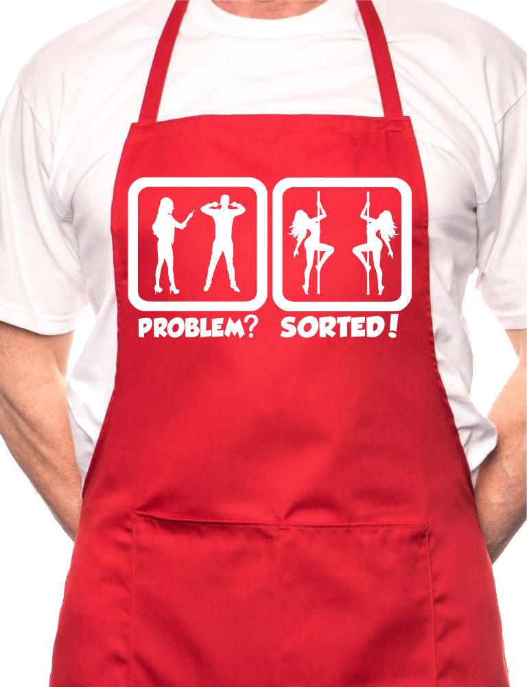Problem Sorted Watching Strippers BBQ Cooking Novelty Apron
