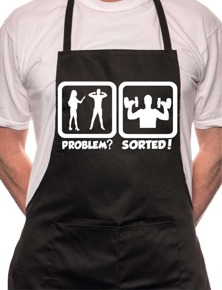 Problem Sorted Gone To Gym BBQ Cooking Novelty Apron