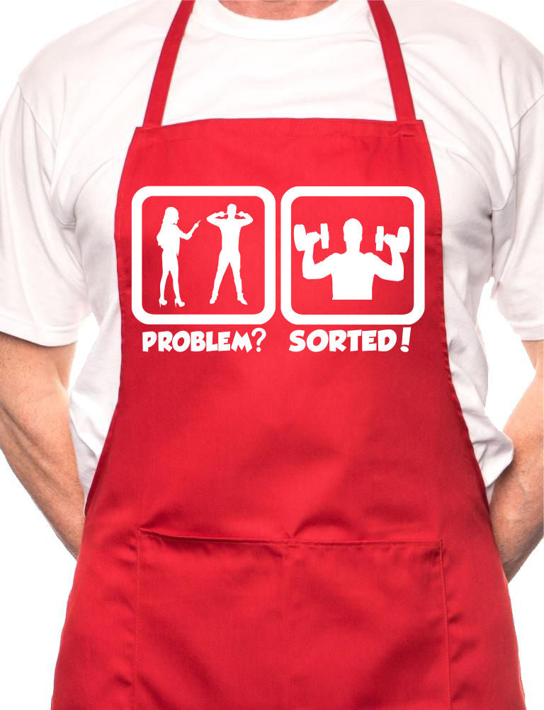 Problem Sorted Gone To Gym BBQ Cooking Novelty Apron