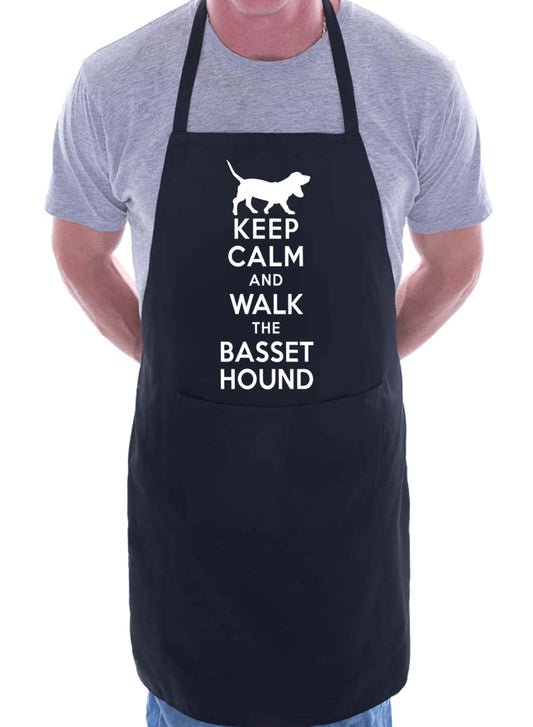 Keep Calm and Walk Bassett Hound Dog BBQ Cooking Apron