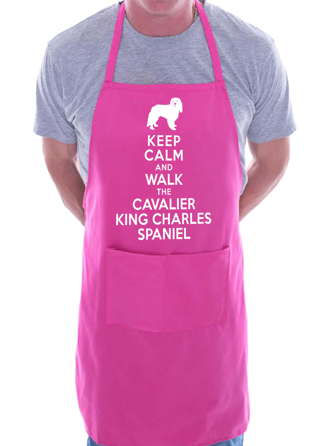 Keep Calm and Walk Cavalier King Charles Funny BBQ Novelty Cooking Apron