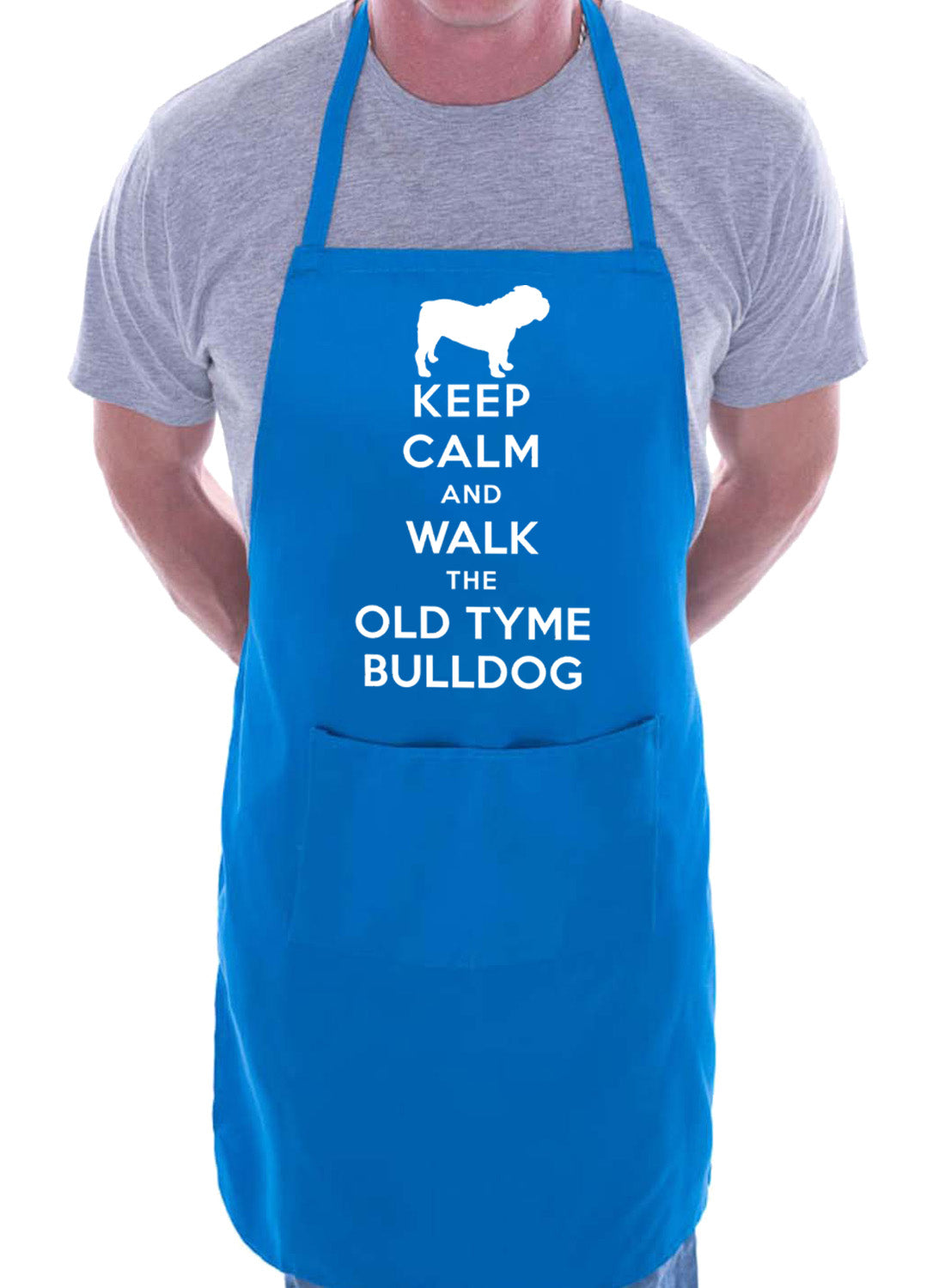 Keep Calm and Walk Old Tyme Bulldog Dog Funny BBQ Novelty Cooking Apron