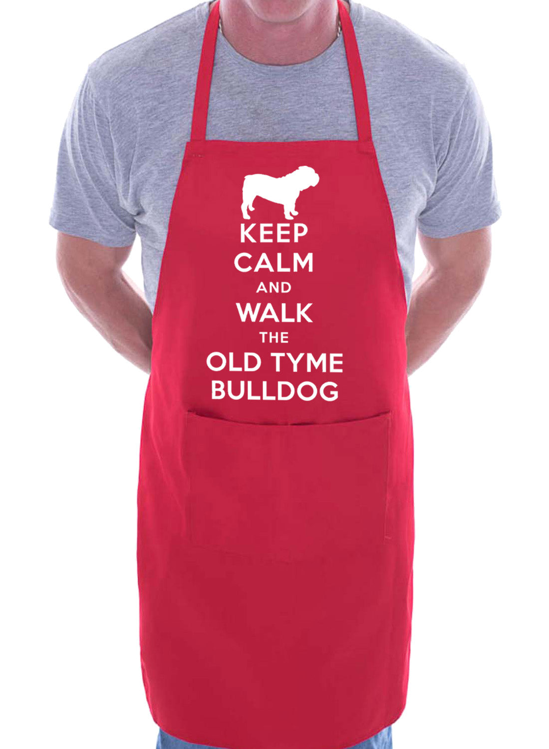 Keep Calm and Walk Old Tyme Bulldog Dog Funny BBQ Novelty Cooking Apron