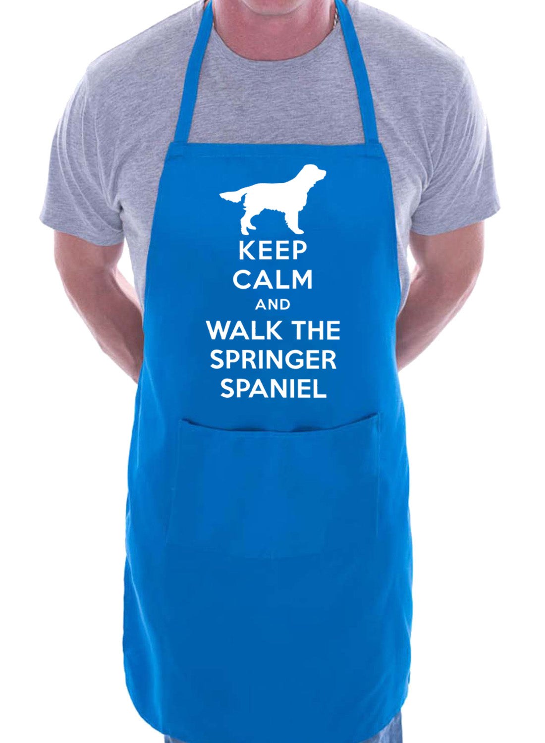 Keep Calm and Walk The Springer Spaniel Dog BBQ Cooking Apron