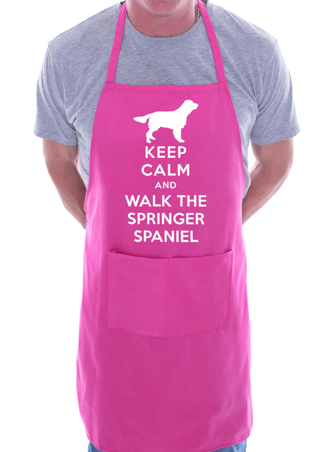 Keep Calm and Walk The Springer Spaniel Dog BBQ Cooking Apron