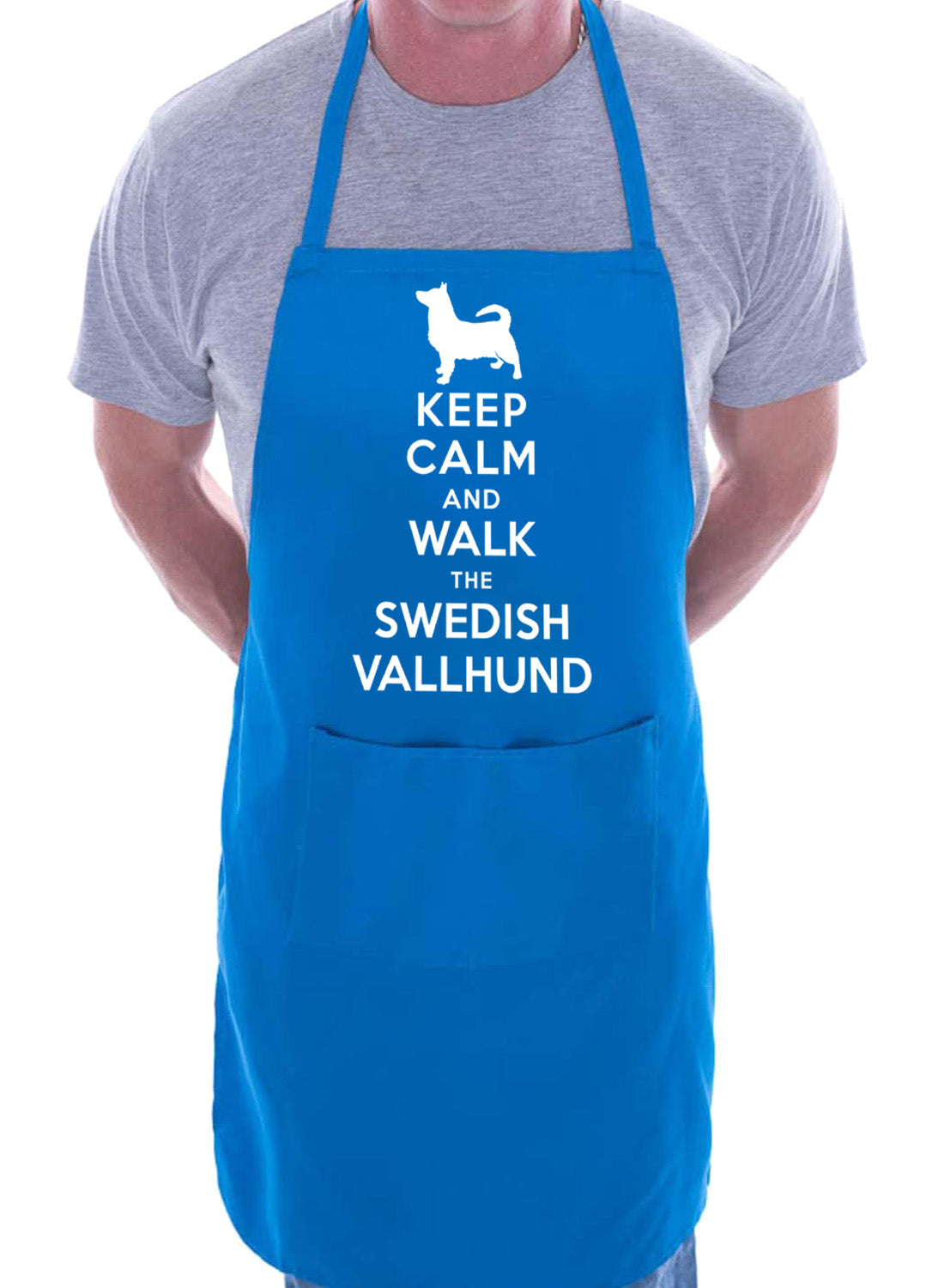Keep Calm and Walk Swedish Valhund Dog BBQ Cooking Apron