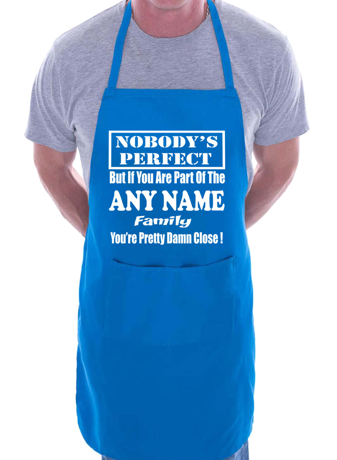 Mens Personalised Apron BBQ Any Surname Fathers Day Gift Present Funny