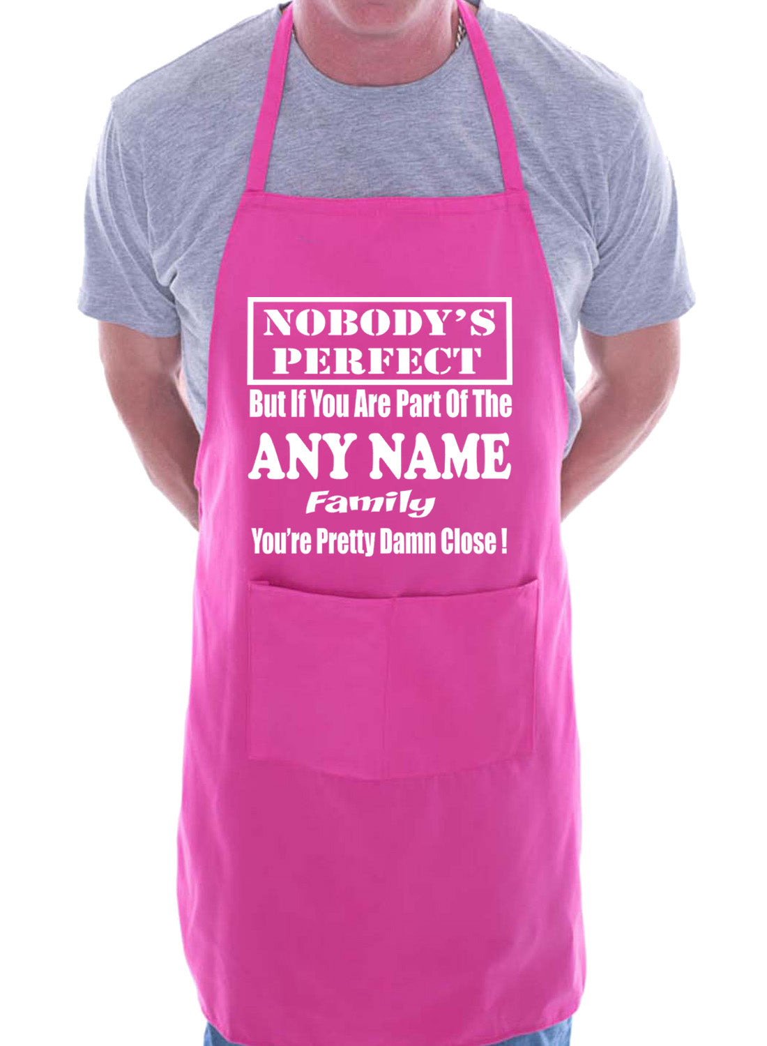 Mens Personalised Apron BBQ Any Surname Fathers Day Gift Present Funny
