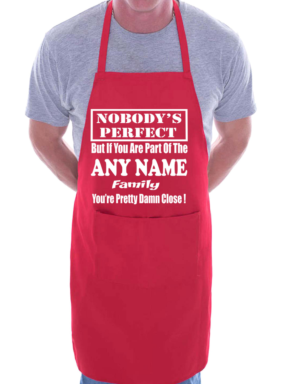 Mens Personalised Apron BBQ Any Surname Fathers Day Gift Present Funny