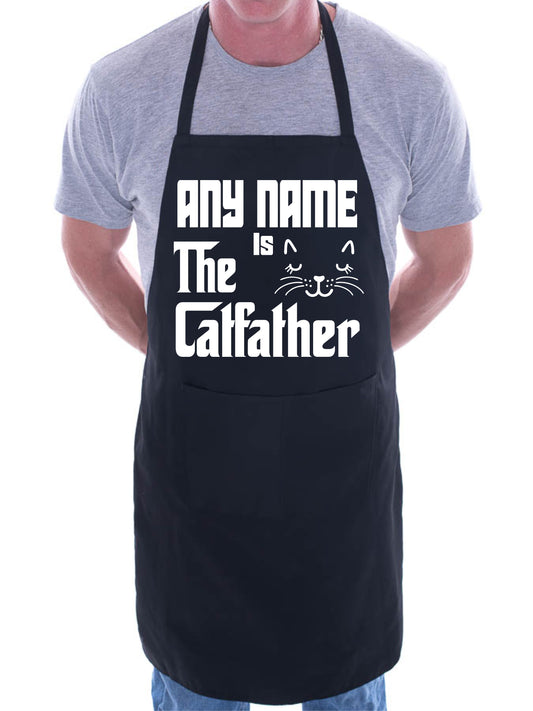 The Cat Father Any Name Funny Personalised Gift BBQ Apron Cat Lovers Gift
